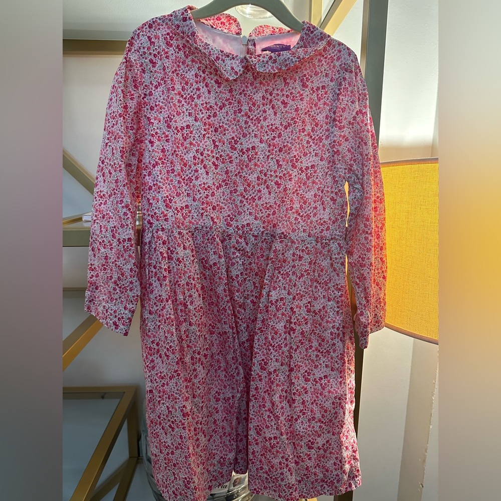 Liberty of London girls size 6 long sleeve pink dress